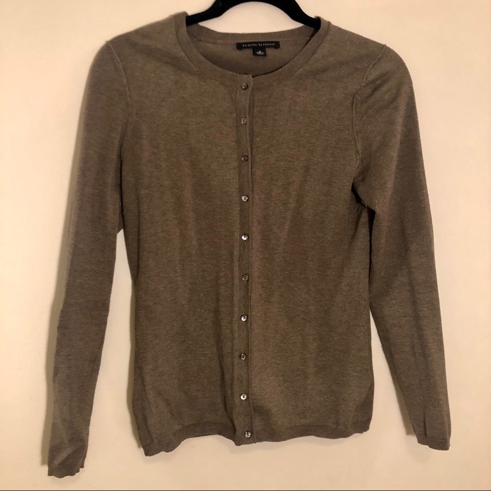 Banana Republic Silk Blend Brown Cardigan Sweater